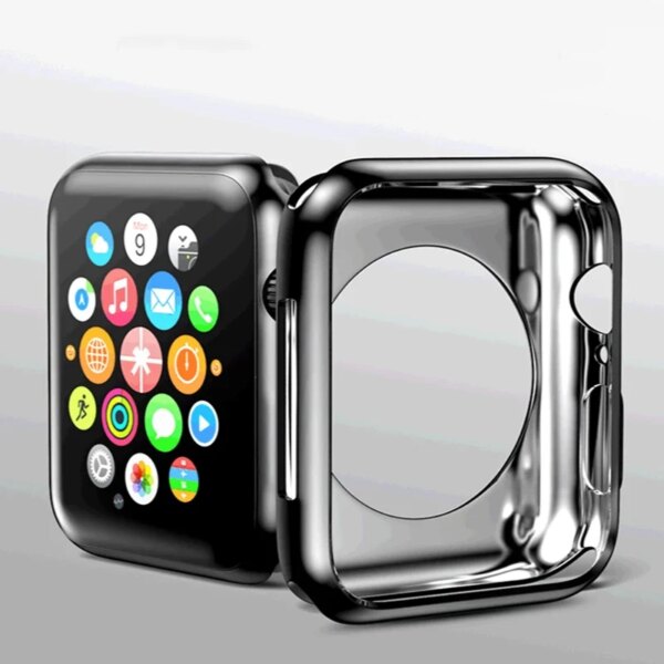 Cover for Apple Watch Case 44MM 41MM 45MM 42MM 40MM 38MM Hollow Soft Clear TPU Screen Protector Case for iWatch 9 8 7 6 SE 5 4 3