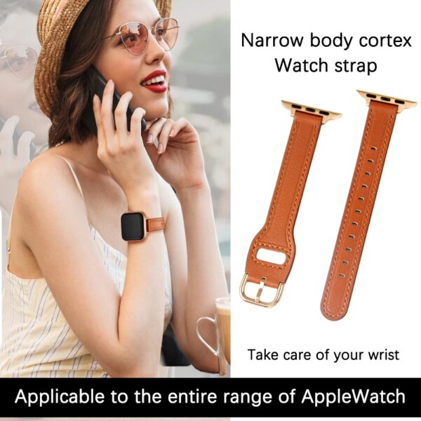 Cowhide leather Watchband for Apple Watch Band 40mm 44mm 45mm 49mm Ultra Fashion Sports Watch Strap for Apple Watch SE 9 8 7 6 5