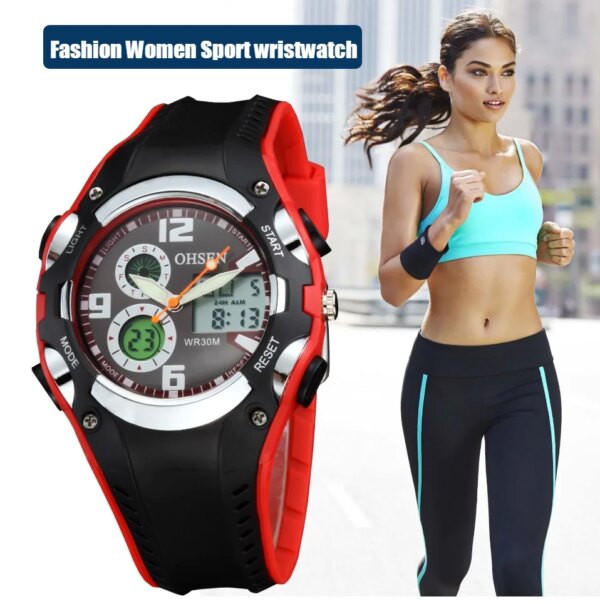 Digital Quartz Women Girl Wristwatches Fashion Red Silicone Ladies Watch Waterproof Outdoor Sport Children Watch reloj mujer