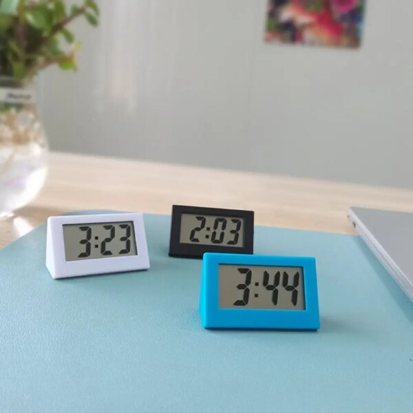 Durable Mini Small Digital Car Desk Clock Triangle Digital Clock Home Office Desk Clock