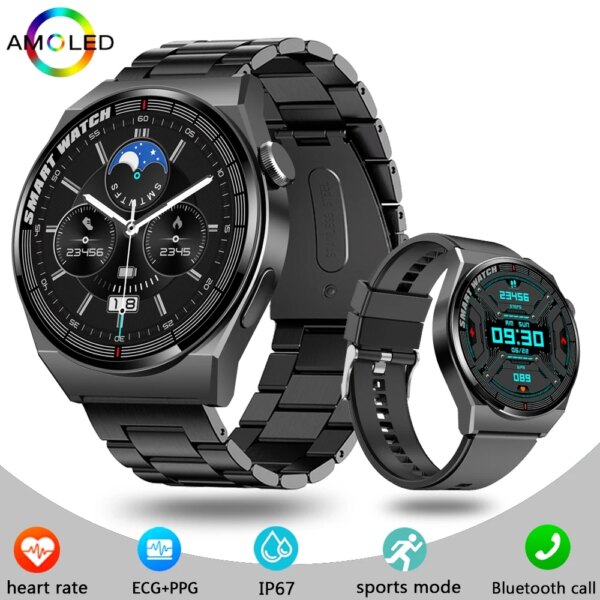 ECG+PPG Bluetooth Call Smart Watch Men Laser Health Blood Pressure Fitnes Sports Watches Man Sports Waterproof Smartwatch+Box