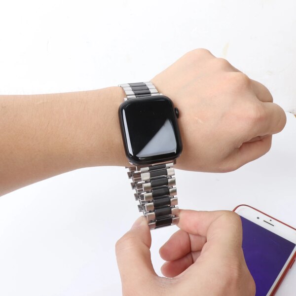 Elastic Strap for Iwatch 40mm 44mm 42mm 45MM Ultra 2 49mm Stainless Steel Band for Apple Watch Series 9 8 7 6 5 4 3 Se Luxury