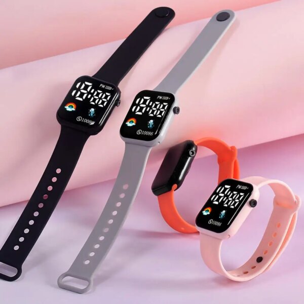 Electronic Watch Kids LED Digital Sports Watch Waterproof Fashionable Silicone Strap Smartwatch for Children/Boys/Girls