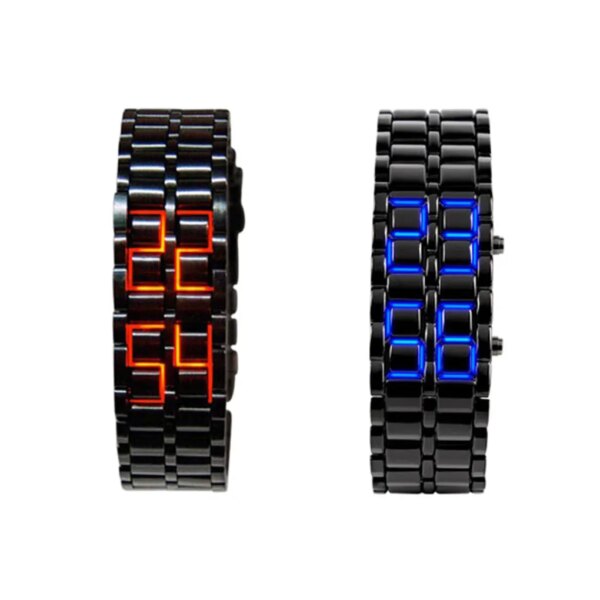 European and American Men Watch Lava LED Faceless Fashion Accessory Bracelet Couple Clock Wristwatch Steel Chain