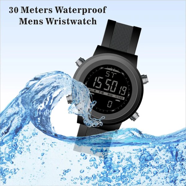 Ever Move Digital Watches Men Sports Luminous Multifunction Waterproof Chrono Wristwatch Outdoor and Running Student Watch Clock