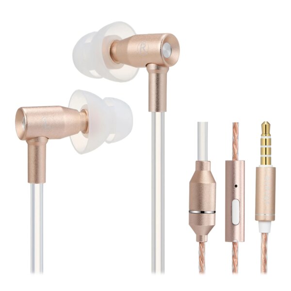 FC31 Anti-radiation In-ear Headphones 3.5mm Wired Music Headset Radiation Free Earphone Noise Reduction Line Control with Mic