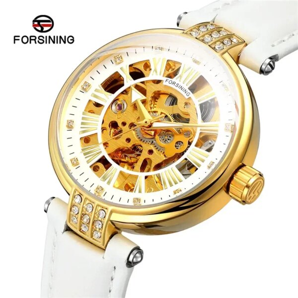 FORSINING Women Wristwatch Classic Female Clock Top Brand Luxury Original Automatic Mechanical Waterproof Girl Lady Watch 8175