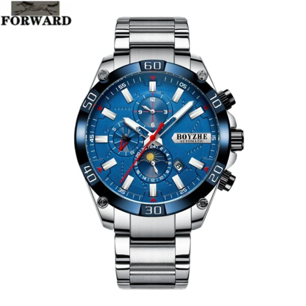 FORWARD Hollow Tourbillon Sport Fashion watches for men Automatic mechanical luminous waterproof luxury watch Calendar watches