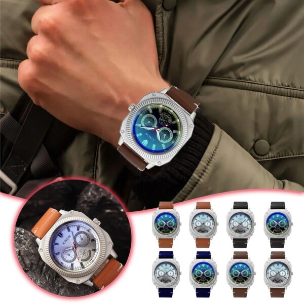 Fashion Belt Three Eyes Decoration Foreign Trade Sports Quartz Watch Wind Up Watch Top Brand Luxury Man Wristwatch Reloj Hombre