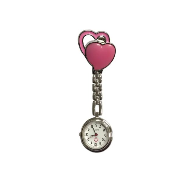 Fashion Chest Warm Sweet Heart Quartz Pocket Watches Nurse Watch Brooch Tunic Fob Watch With Free Battery Doctor Medical