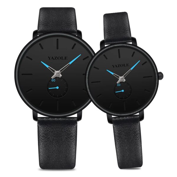 Fashion Couple Watch Quartz Analog Wristwatch Men Women Waterproof Sport Watch Luminous pointers PU Leather Gift Lovers Watch