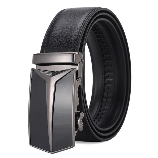 Fashion Genuine Leather Men's Belt Jeans Trouser Waist Strap Male Luxury Brand Designer Automatic Buckle Black Gift