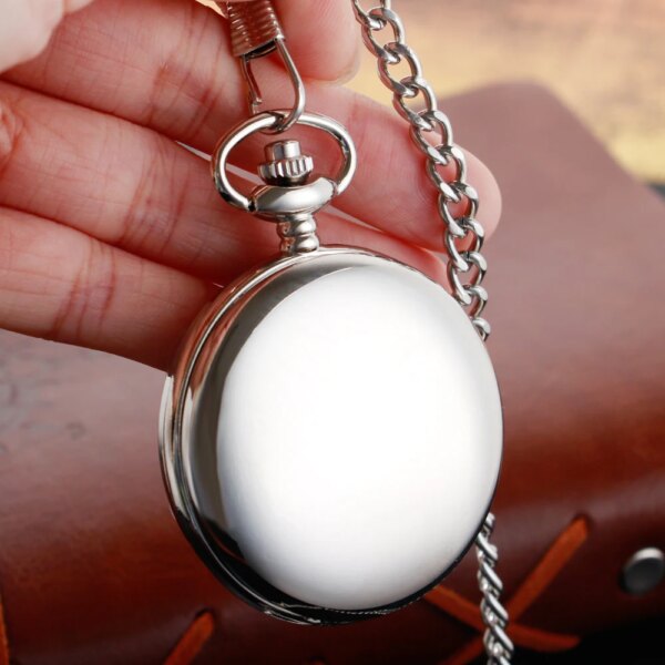 Fashion Luxury Silver Quartz Pocket Watch Vintage Women's Men Jewelry Accessories Necklace Pocket Watch With FOB Chain Gift