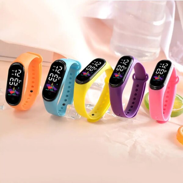 Fashion Sports Bracelet with LED Display Adjustable Silicone Strap Digital Watch Student Children Electronic Watch Birthday Gift