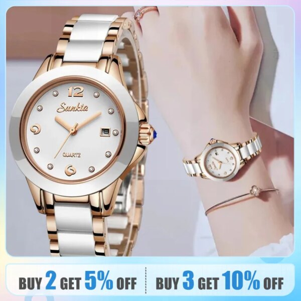 Fashion Women Watch Rose Gold Ladies Bracelet Watches Girl Reloj Mujer 2023 New Creative Watch Waterproof Date Clock Woman