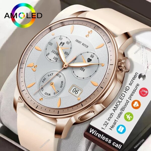 Fashionable Woman Smart Watch for Women Wireless Call Connect Phone Health Monitor Ip67 Waterproof Sport Ladies Smartwatch 2023