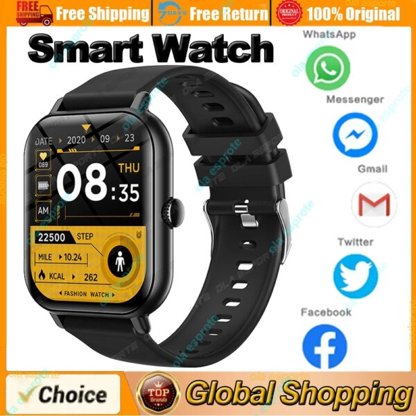 For Android IOS ECG+PPG Smartwatch Men Women 1.55 Inch HD Sreen 123+ Sport Waterproof Fitness Tracker Bluetooth Call Smart Watch