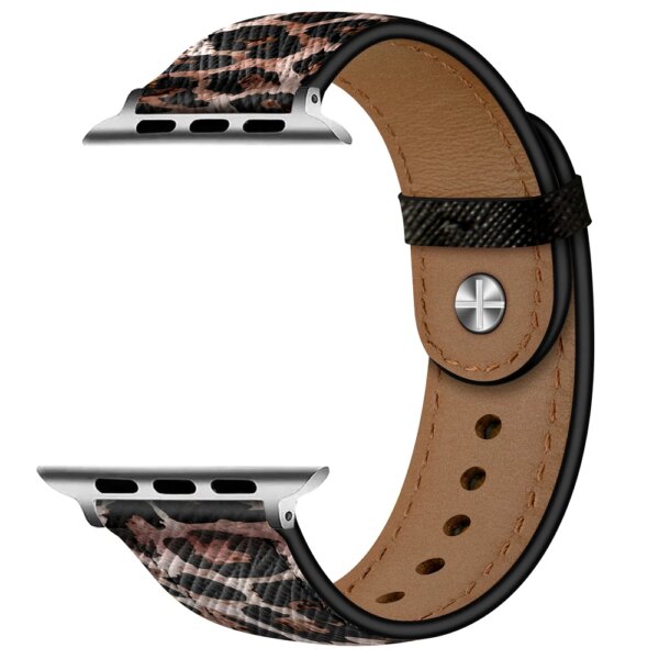 For Apple Watch Wristband Leather Leopard print pattern Replacement strap for IWatch Series 9 8 7 6 5 4 3 2 1 SE Ultra bracelet