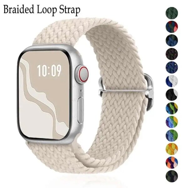 For Apple watch band 44mm 40mm 45mm 49mm 41mm 45 mm correa Braided Solo Loop bracelet iWatch series 8 9 3 se 5 6 7 Ultra 2 Strap