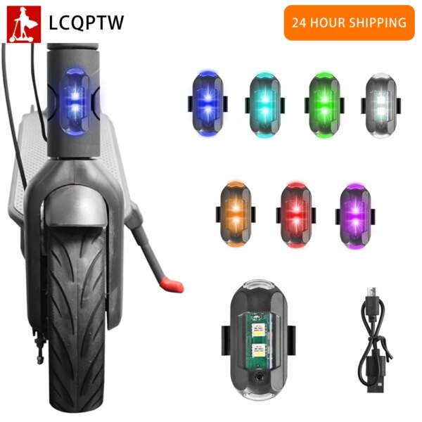 For Electric Scooter Xiaomi M365 Pro 1S Mi3 LED Anti-collision Warning Light  Aircraft Strobe Light Safety Turn Signal Indicator