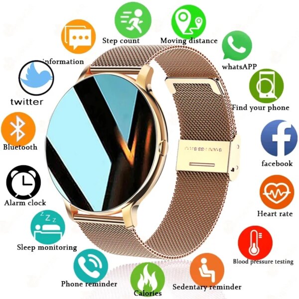 For HUAWEI XIAOMI Bluetooth Call Smart Watch Women Fashion Sport Health Ladies Watch Waterproof ECG+PPG Smartwatch Girl Bracelet