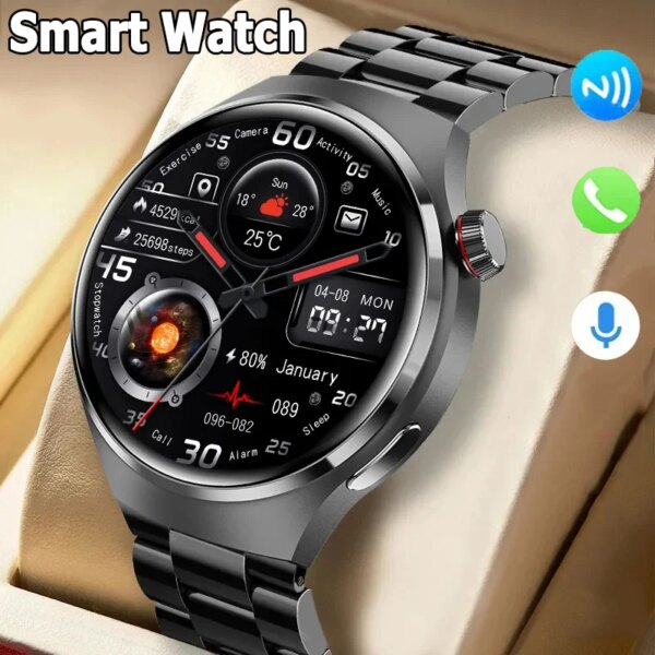 For Huawei Watch 4 Pro Smartwatch Men Women BT Wireless Call Voice Assistant Sports Fitness Watch 8 Wristwatch For Android iOS