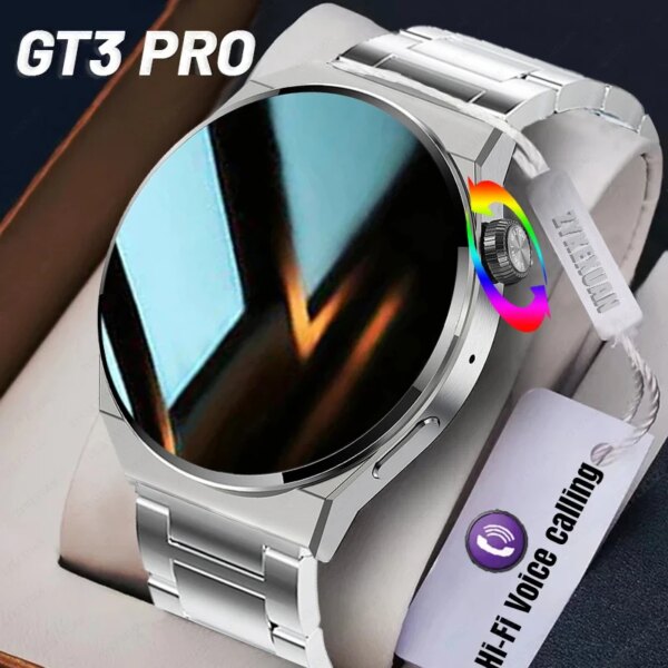 For Huawei Xiaomi NFC Smart Watch Men GT3 Pro AMOLED 390*390 HD Screen Heart Rate Bluetooth Call IP68 Waterproof SmartWatch New