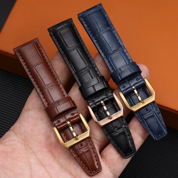 For IWC Leather Strap Portuguese Portofino Pilot Mark 18 Little Prince Watch Band 20mm Men