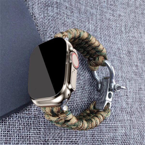 For apple watch ultra 2 band 49mm band series 9 8 7 45mm 41mm se 6 5 4 44mm 40mm strap iwatch 3 42mm 38mm hand woven rope strap