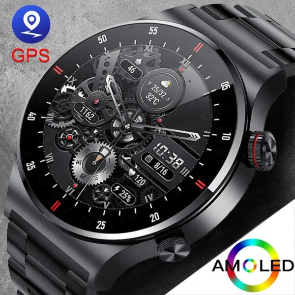 GPS ECG+PPG Bluetooth Call Smart Watch Men 2024 Sports Bracelet NFC Waterproof Custom Watch Face Men SmartWatch For IOS Android