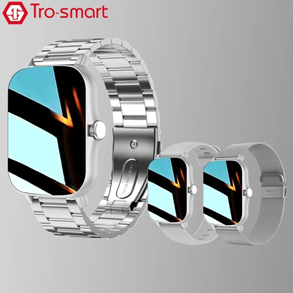 Gray Silver Color Smart Watch Women Men Smartwatch Sport Full Touch Screen Smartclock For Android IOS Sport Fitness Tracker