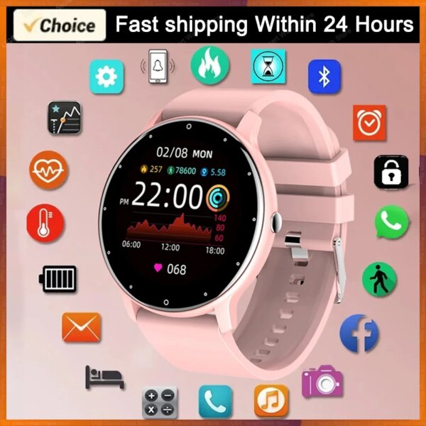 HD Full Touch Women Smart Watch Men Lady Sport Fitness Smartwatch Sleep Heart Rate Monitor Waterproof Watches For IOS Android