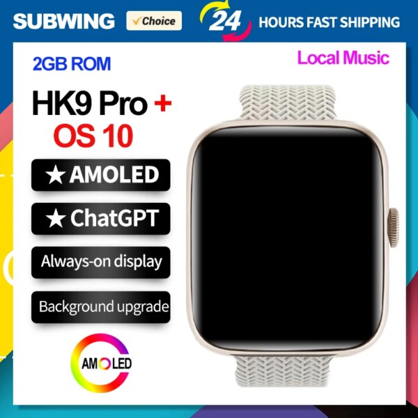 HK9 Pro Plus AMOLED Smart Watch Men Women Series 9 ChatGPT NFC Smartwatch 2GB ROM Dynamic Island Ai Watch Face for Android IOS