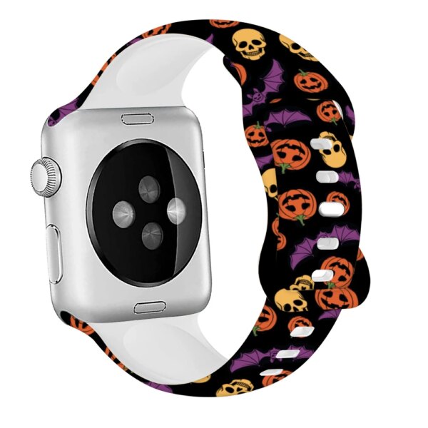 Halloween Straps For Apple Watch Band 44mm 40mm 45mm 49mm 41mm 38mm 42 silicone bracelet iwatch series 9 7 se 3 5 4 6 8 ultra 2