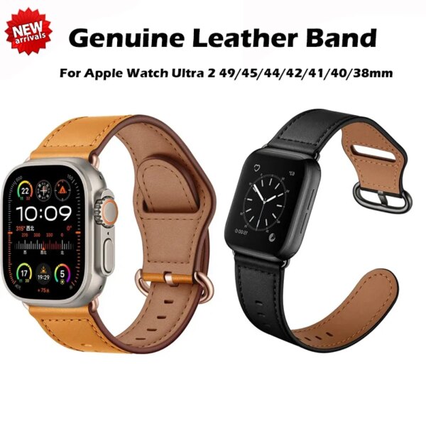 High quality Leather loop Band For iWatch 40mm 44mm Sports Strap Ultra 2 49mm For Apple Watch 42 38mm Series 9 8 SE 7 41mm 45mm