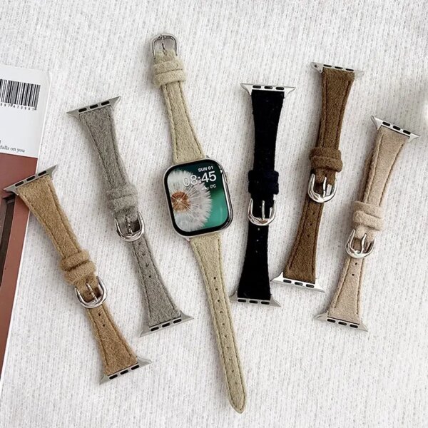 Horseshoe Buckle For Apple Watch Band Ultra 2 49mm 45mm 41mm Leather Strap For iWatch Series 9 7 8 3 4 5SE 40mm 41/44mm Bracelet