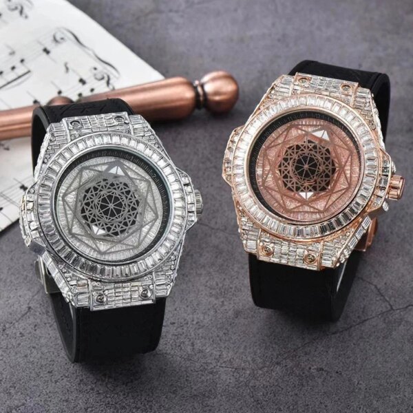 Hot Fashion Women Luxury Diamond Watches Bracelet Ladies Automatic Mechanical Watch Rose Gold Womens Wristwatch Shiny Crystal