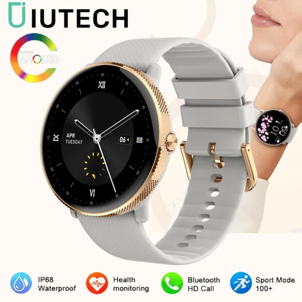 IUTECH 2024 Smart Watch Women Men 1.43 Inch Bluetooth Call Smartwatch IP68 Waterproof Sport Heart Rate Smart Watch Smarthwhatch