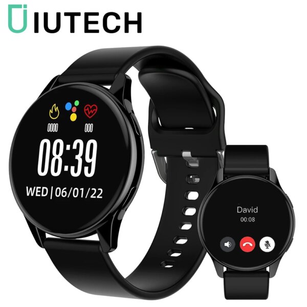 IUTECH Smart Watch Men and Women 1.28 inch Full Touch Bluetooth Call Watch Fitness Sports Sleep Monitoring Digital Smartwatch