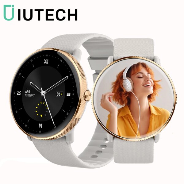 IUTECH Smart Watch Women 1.43 inch AMOLED Screen Bluetooth Calling Watch Waterproof Sports Fitness Voice Assistant Smartwatch