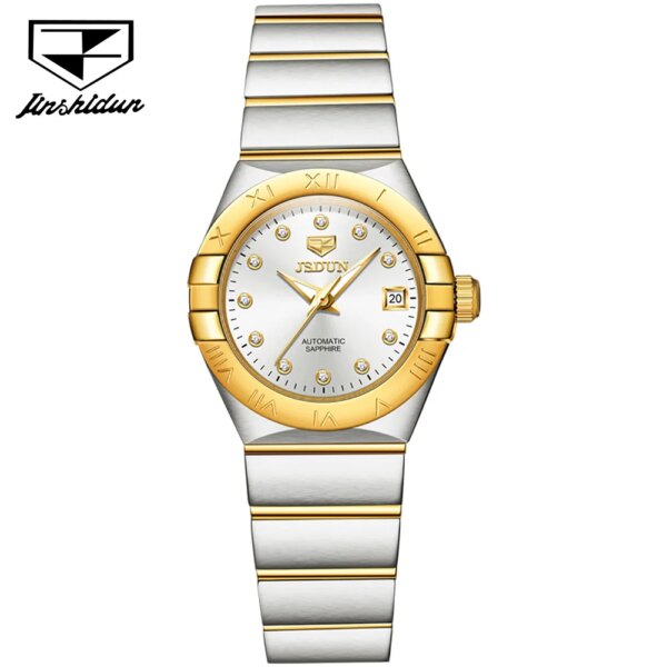 JSDUN Original Women's Automatic Mechancial Watches Luxury Sapphire Mirror Imported Movement 5Bar Waterproof Ladies Wristwatch