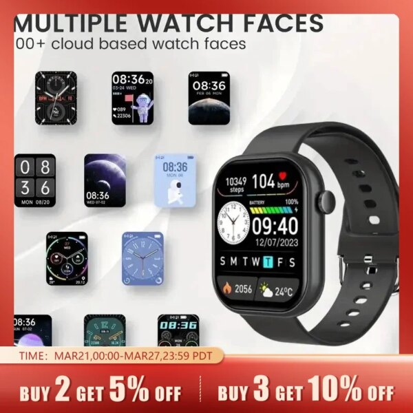 K20 Smart Watch With Wireless Call Smart Watch For Men And Women With Heart Rate & Blood Pressure Monitoring BT Connection