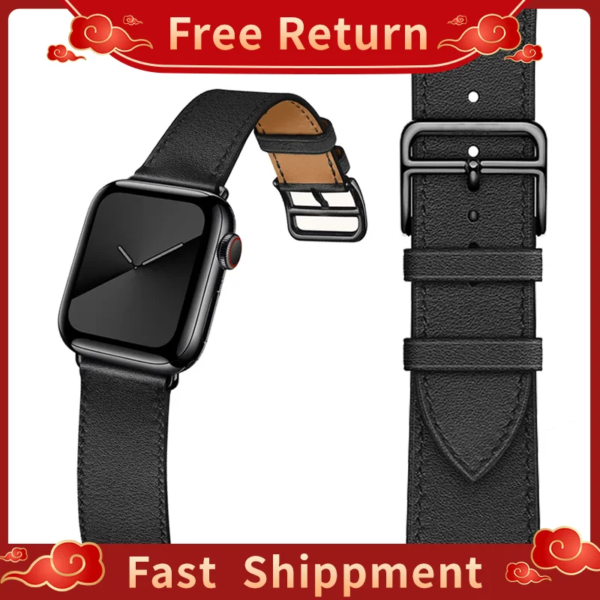 Kebitt Genuine Leather Band For Apple Watch Series Ultra 2 9 8 7 6 SE  5 4 3 2 1 41mm 45mm 49MM Iwatch Strap Watchband