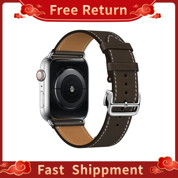 Kebitt High Quality Genuine Leather Ebene Barenia Deployment Buckle Band For Iwatch Ultra 2 Strap Apple Watch 9 8 7 6 Se 5 4 3