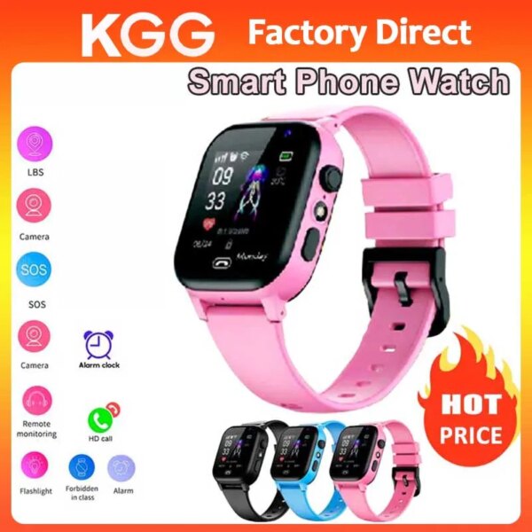 Kids 2G Smart Watch Phone LBS SOS Location Camera SIM Card Flashlight Camera Children Smart Alarm Clock Baby Gifts