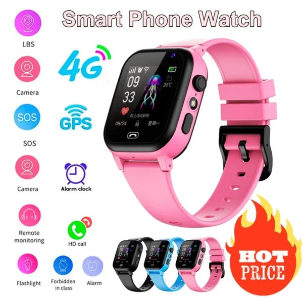 Kids 2G Smart Watch Sim Card Video Call  SOS GPS Location Phone Watch Camera Location Tracker Waterproof Child Smartwatch Girls