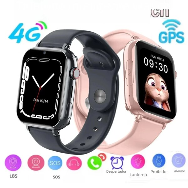 Kids 4G Smart Watch SOS GPS Location Video Call Sim Card For Children SmartWatch Camera Waterproof Watch For Boys Girls Relojes