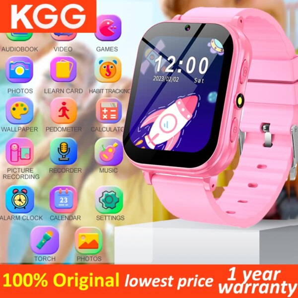 Kids Game Smart Watch English Learning Music Play Flashlight 22 Games Pedometer Habit Tracking Children Telling Stories Clock