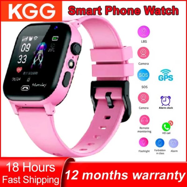 Kids Phone Clock LBS SOS Location Camera SIM Card Flashlight Camera Alarm Clock Children Smartwatch 2G Gifts