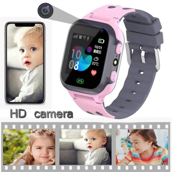 Kids Smart Watch Call Watches SIM Card Location Tracker SOS Touch-screen Waterproof Smartwatch with Light for Children